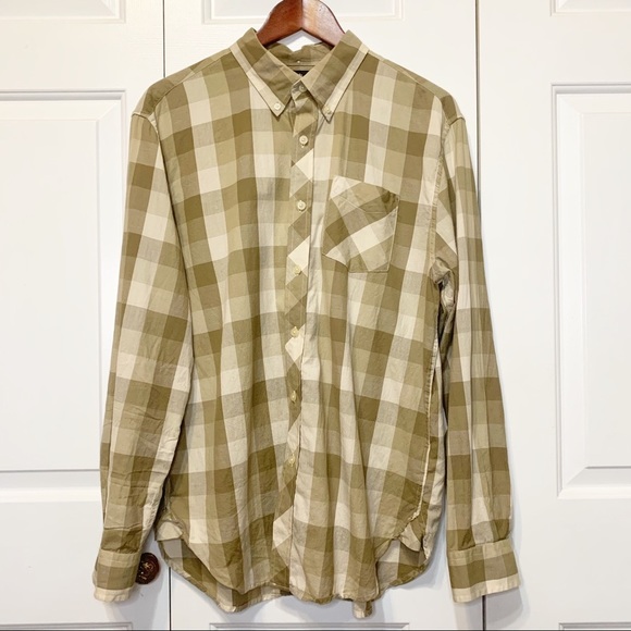 L.L. Bean Other - L.L. Bean Men’s Tan Buffalo Check Button Shirt L